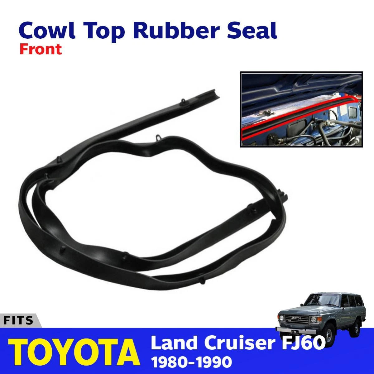 Hood Cowl Top Rubber Fits Toyota Land Cruiser FJ60 FJ62 HJ60 BJ60 HJ61 1980-90