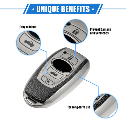 4 Button Smart Remote Key Shell for Subaru Ascent (2019-2022) TPU Silver