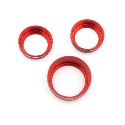 Red Aluminum AC & Radio Switch Knob Cover Bezels fit for Challenger 2015-2019