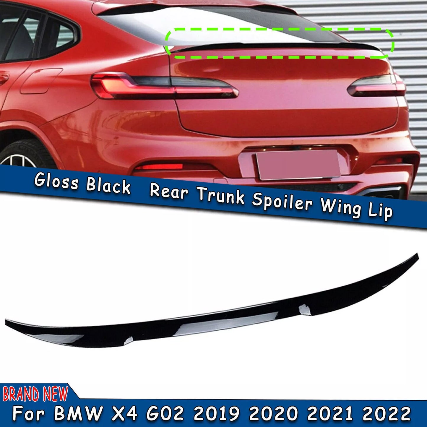 Rear Boot Spoiler Lip for BMW X4 G02 (2018-2022)