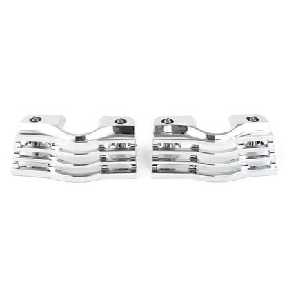 Chrome Finned Slotted Head Bolt Spark Plug Covers for Harley Touring