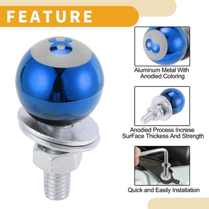 M6 License Plate Screws Cover 40mm Aluminum Alloy Blue for Universal Motorcycle