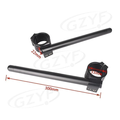 22mm & 7/8" Clips with Adjustable Clamps for 33mm Fork Tube - Silver