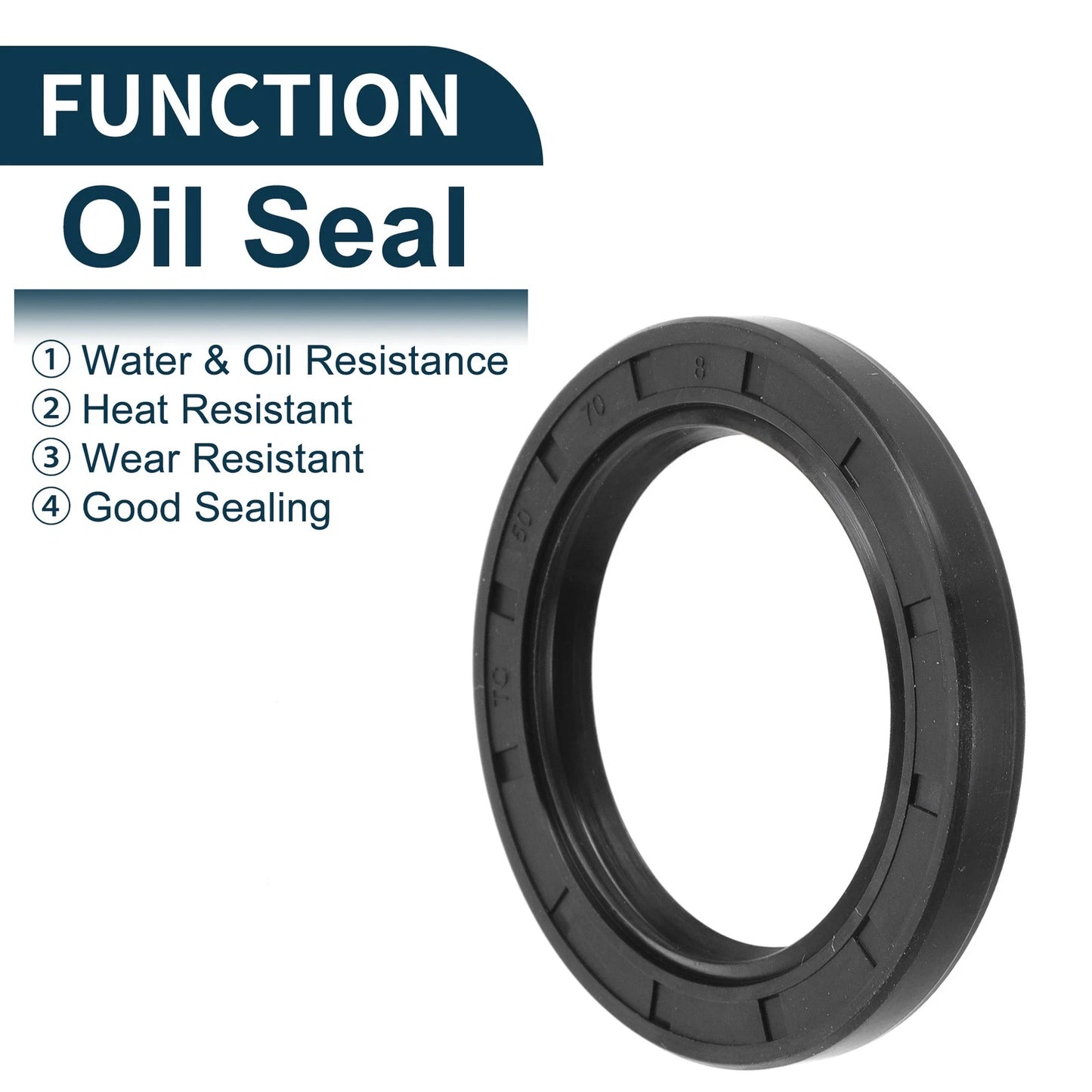 Oil Seal 50x70x8mm NBR Black 5Pcs for Make Model