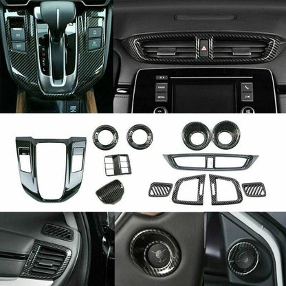 12x Interior Decoration Trim Cover Carbon Fiber for Honda CR-V (2017–2022)
