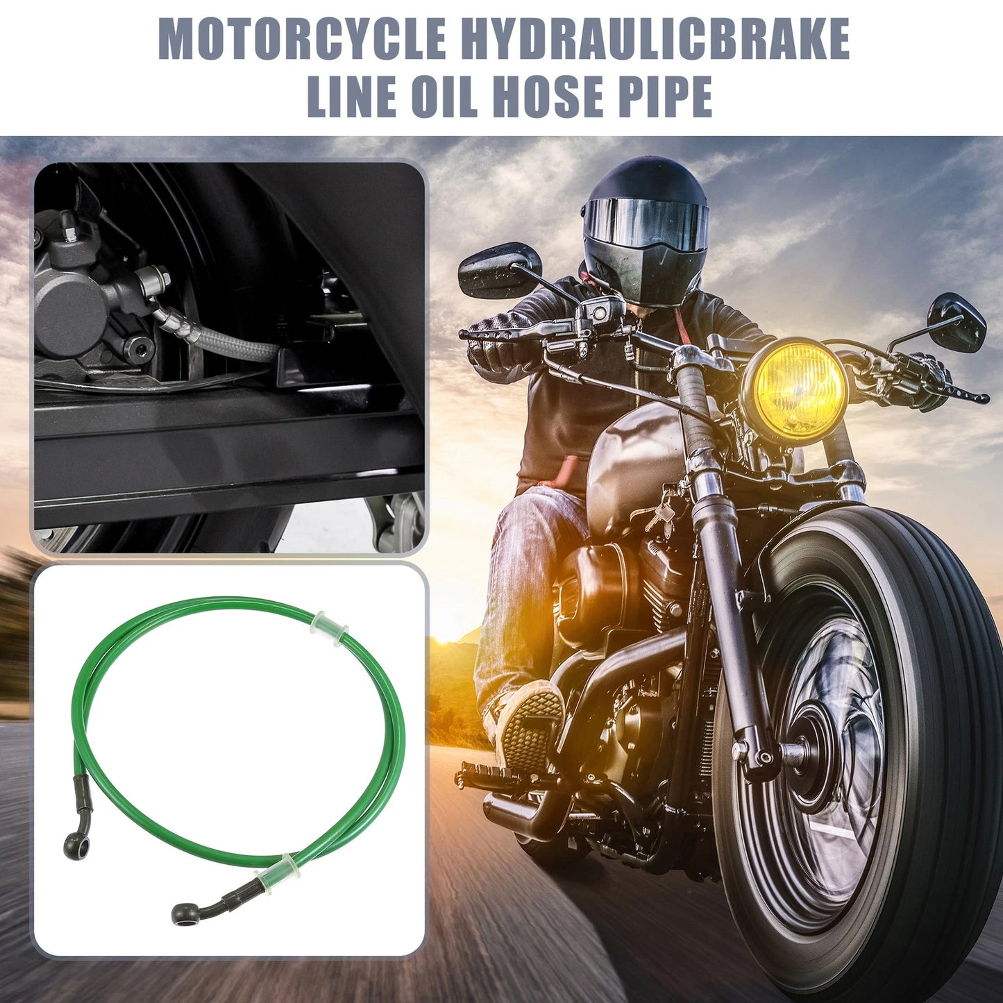 Brake Line / 120cm 10mm ID / Hydraulic Oil Hose Pipe for Motorcycle Green