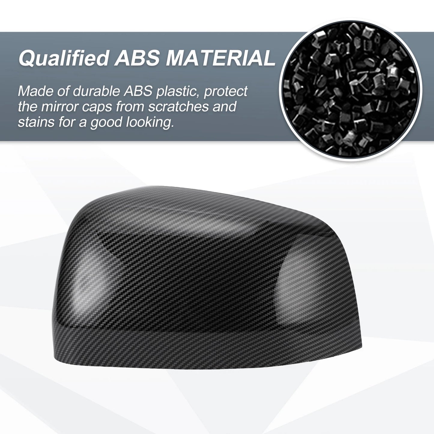 Rearview Mirror Cover Cap Black Carbon Fiber for Jeep Grand Cherokee (2011-2020)
