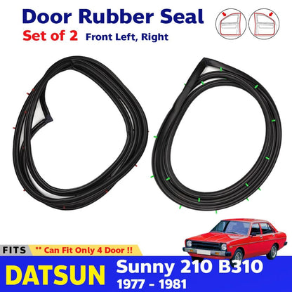 Door Rubber Weatherstrip Front L+R Fits Datsun Sunny B310 4D Sedan 1977-81 D06