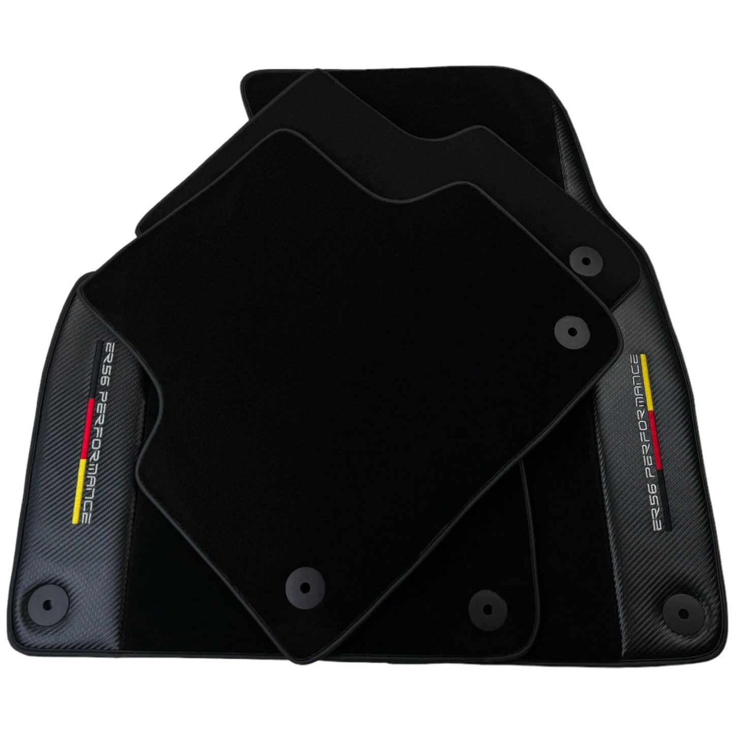 Black Floor Mats for Audi A6 C5 Avant with Carbon (1997-2002) - 2 x Mats