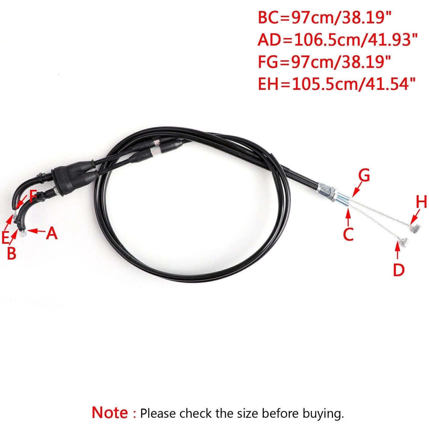 Black Accelerator Cable for Kawasaki KL650 KLR650 (2008-2017)