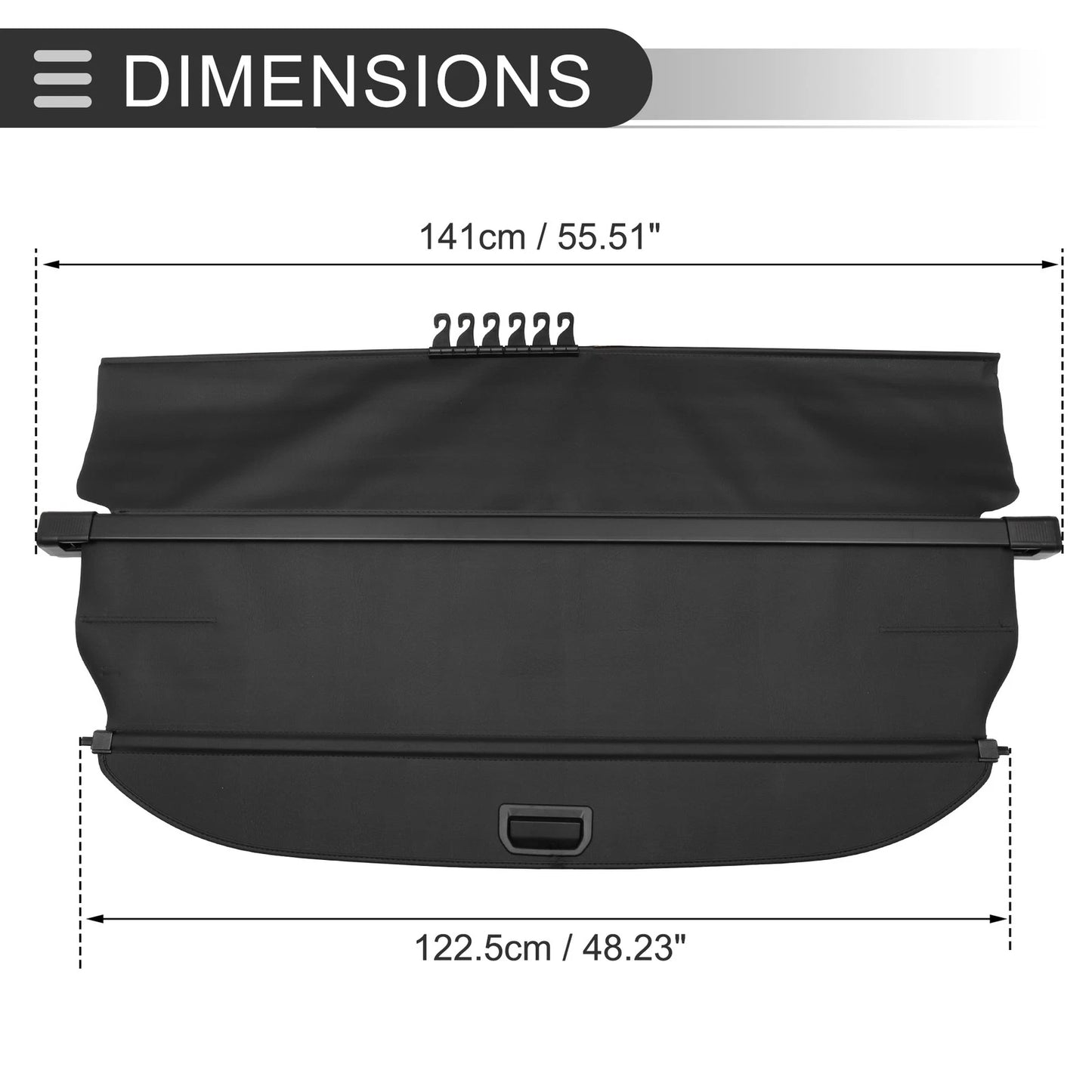 Retractable Cargo Cover for Ford Edge (2015-2022) Black