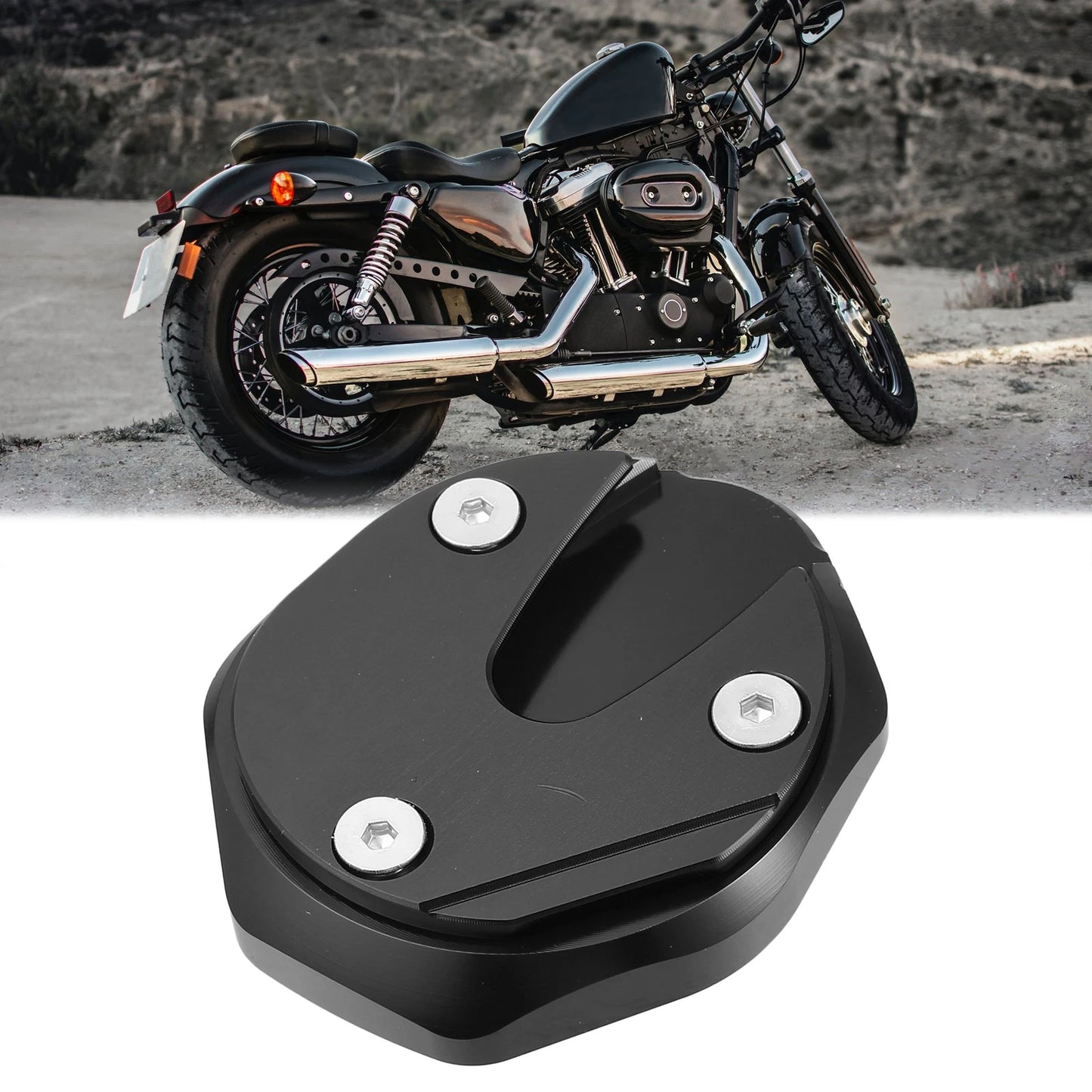 Kickstand Extension Side Stand Support Pad Set Black for Honda DAX (2023)