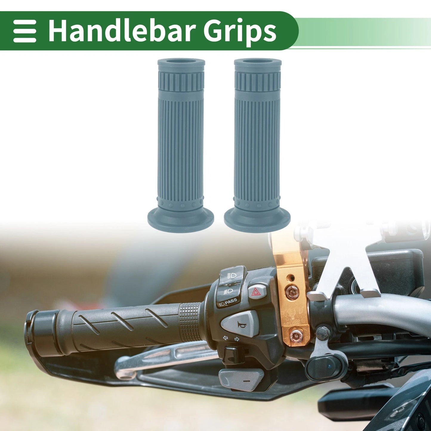 7/8" 22mm / Hand Grips Cover TPU Gray Blue for Motorcycle