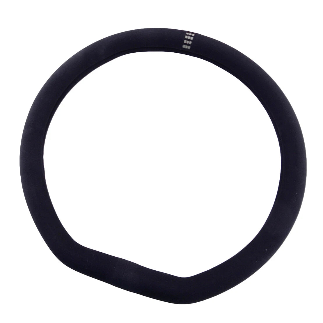38cm D Shape Black Faux Suede Steering Wheel Cover for Universal Cars
