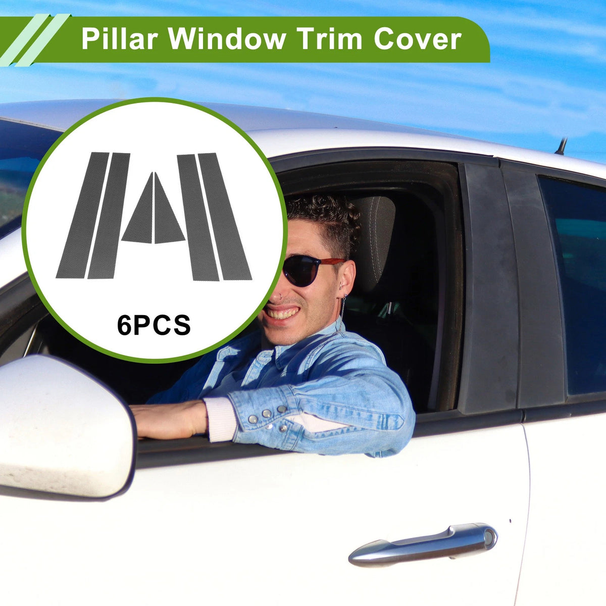 Pillar Window Trim for Chevy Captiva Carbon Fiber Pattern Black (2006 - 2015)
