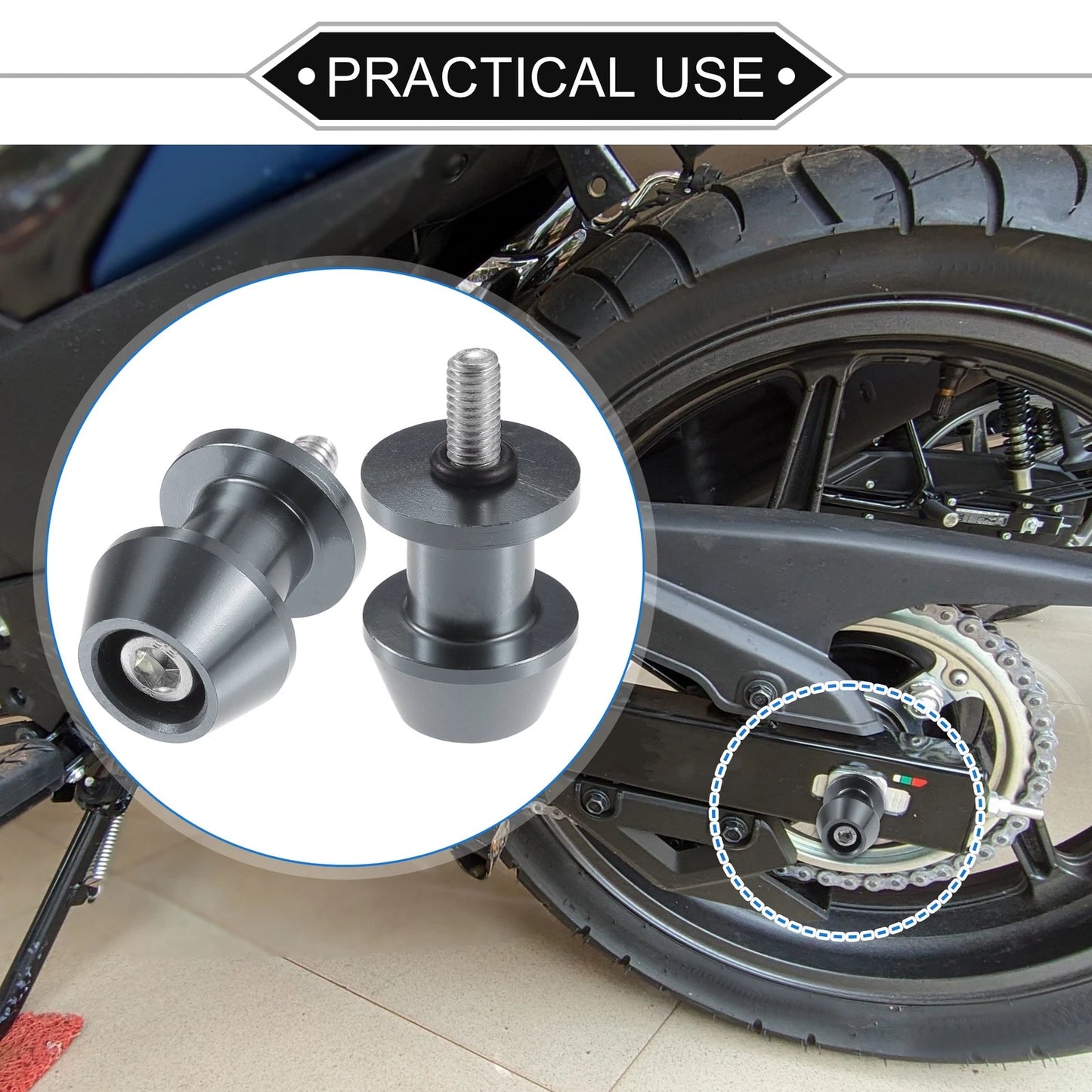 Pair Swingarm Spools 6mm CNC Sliders Titanium Tone for Make Model