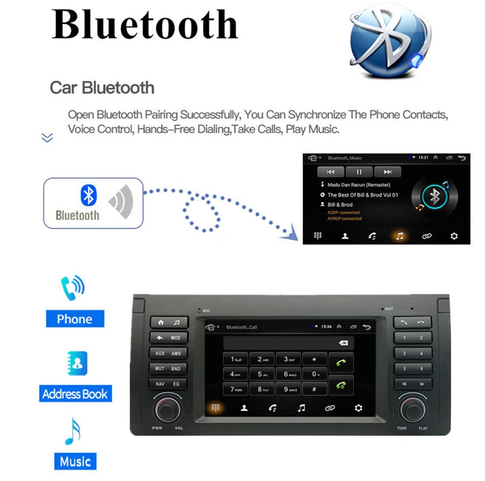 7'' Wireless Carplay Android Navi for BMW E38 E39 E53 M5 X5 (1995-2006)