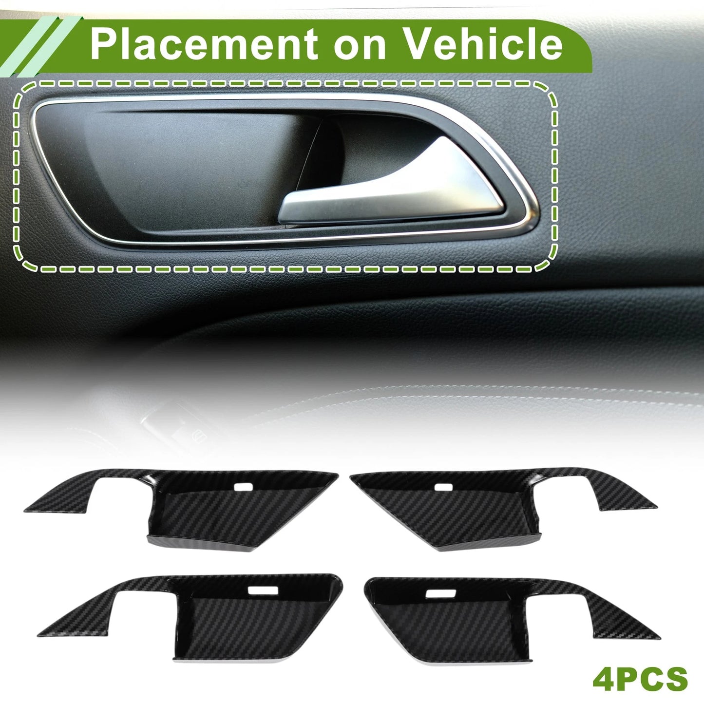 Interior Door Handle Bowl Cover Trim for Toyota Camry (2024-2025) 4 x ABS