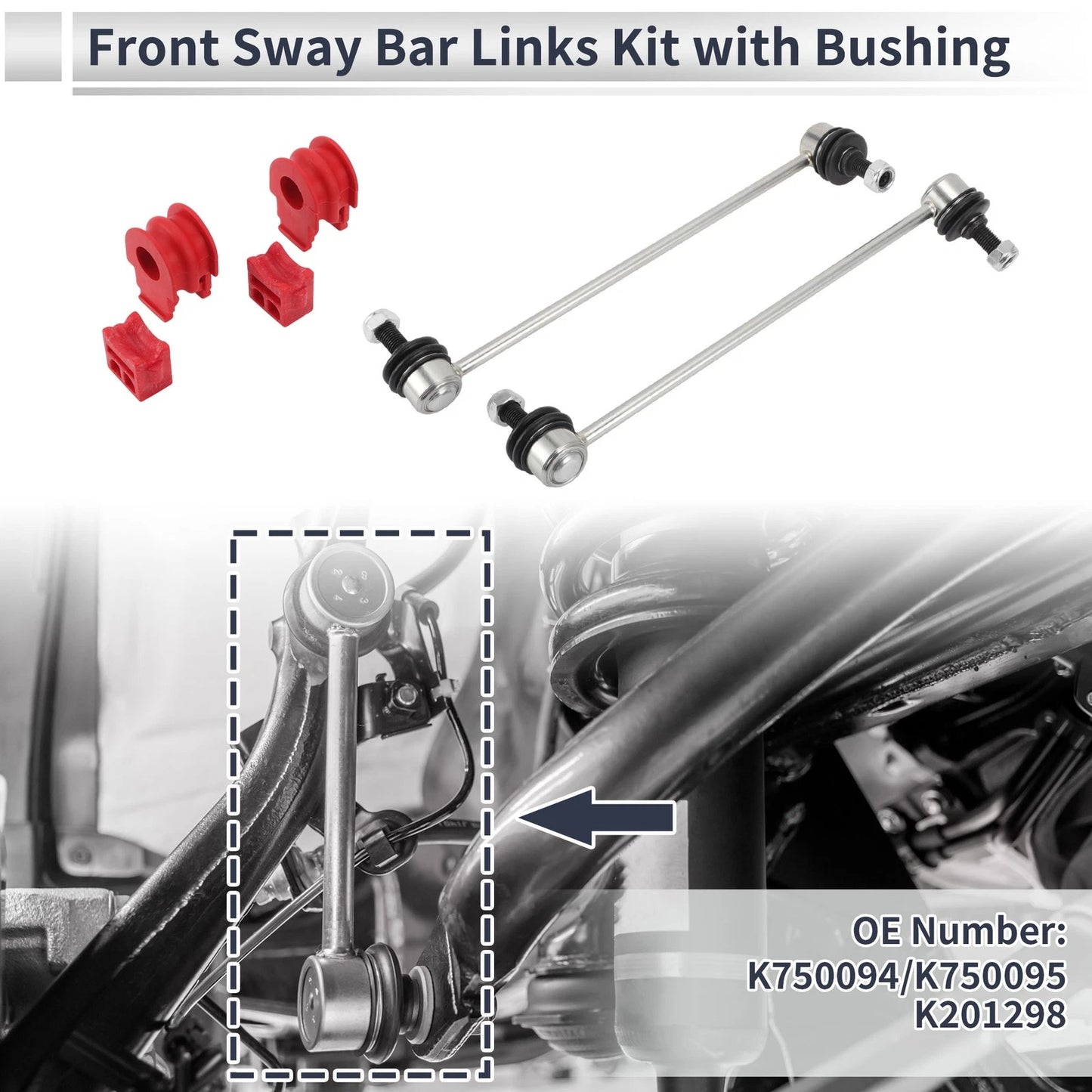 Front Stabilizer Bar Links & Bushings for Nissan Rogue (2008-2013)