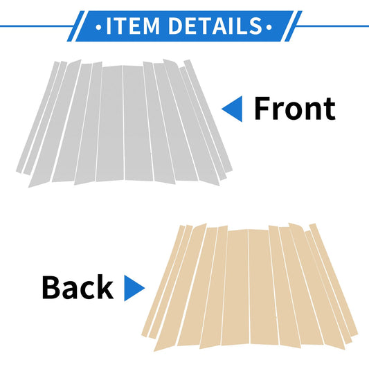 12 Pcs Door Pillar Window Trim for Land Rover Range (2003-2013) Silver Tone