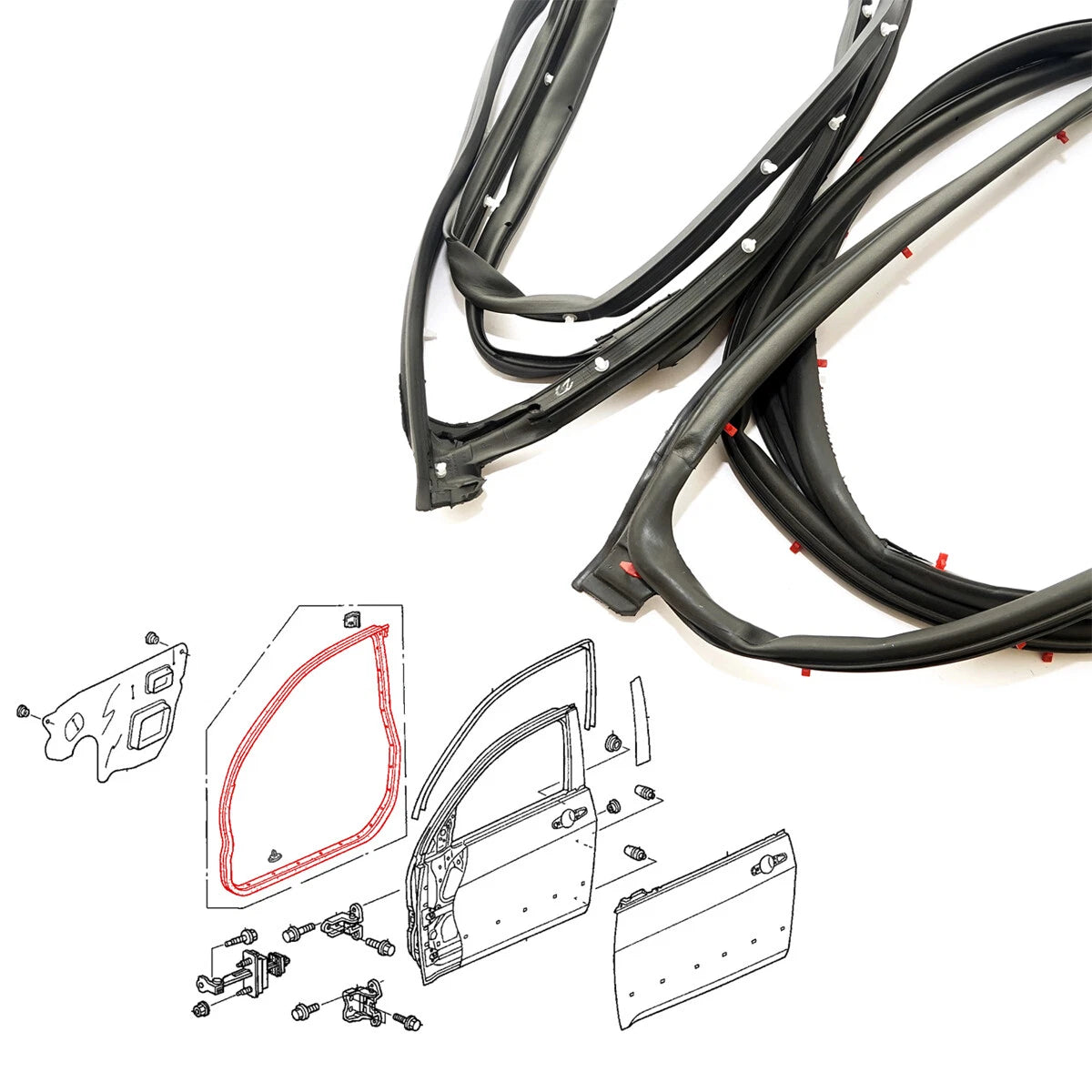 Front Door Weatherstrip for Honda Accord Sedan 2003-2007