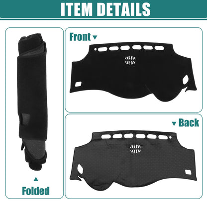 Dashboard Cover Black Polyester Mat Protector for Toyota Alphard (2008-2015)