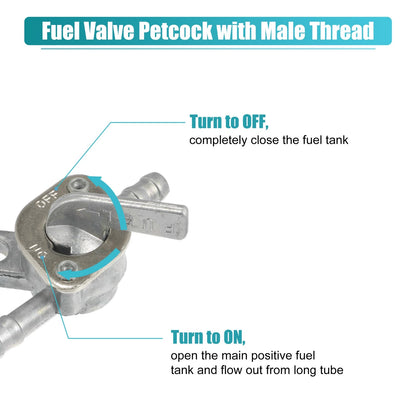 Fuel Valve Petcock with Male Thread for 50cc Pit Quad Dirt Bike