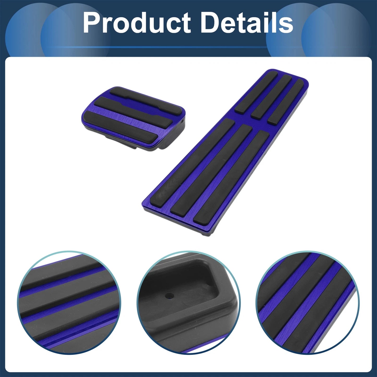 2x Foot Pedal Covers for Porsche 718/911 Blue