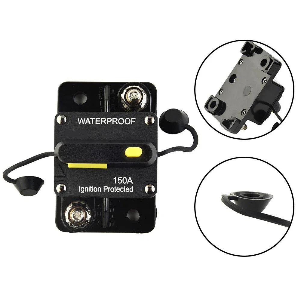 Car Circuit Breaker/Fuse Reset 30-300 Amp/12V-48V DC for Car/Boat/Auto Waterproof