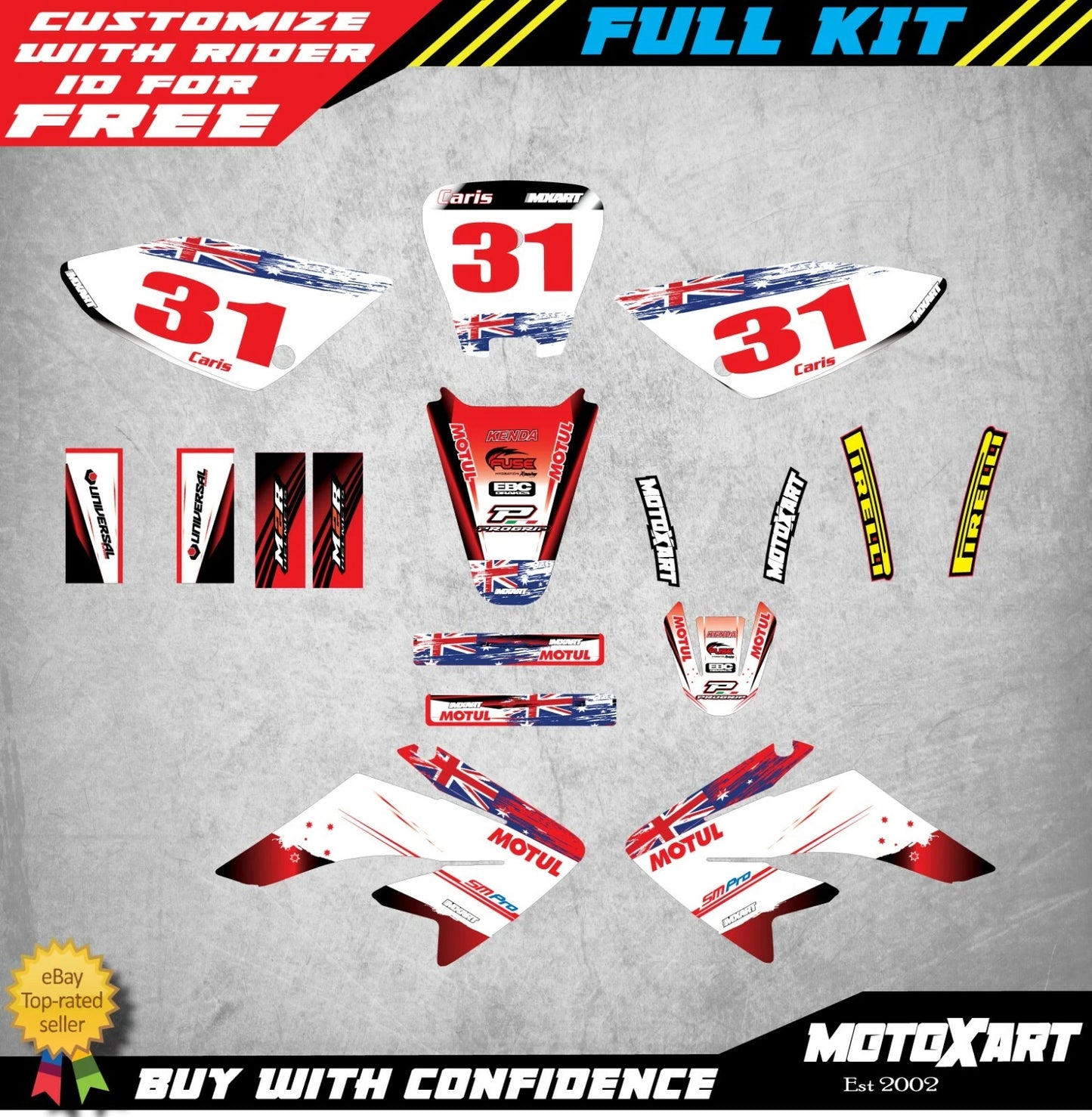 AUSSIE PRIDE Custom Graphic Kit for Honda CRF 80 (2003-2012)