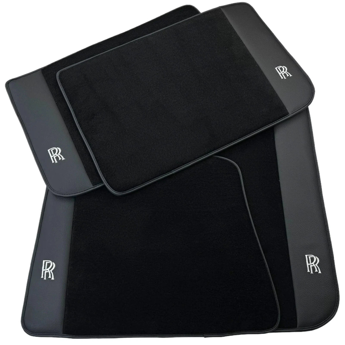 Black Floor Mats for Rolls Royce Spectre with Leather by AutoWin (2023-2024)