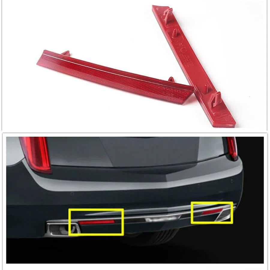 Red Rear Bumper Reflector Lights for Cadillac XTS (2013-2017)