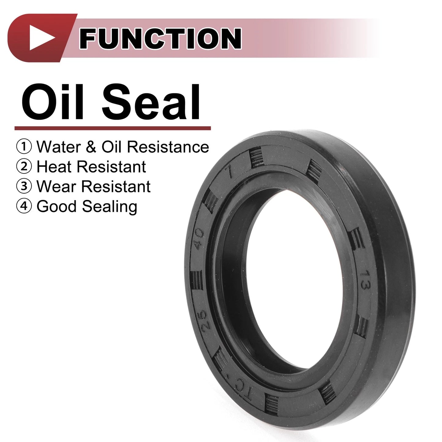 Rotary Shaft Seal Nitrile 70 Durometer Rubber 25x40x7mm Black 5pcs for MM