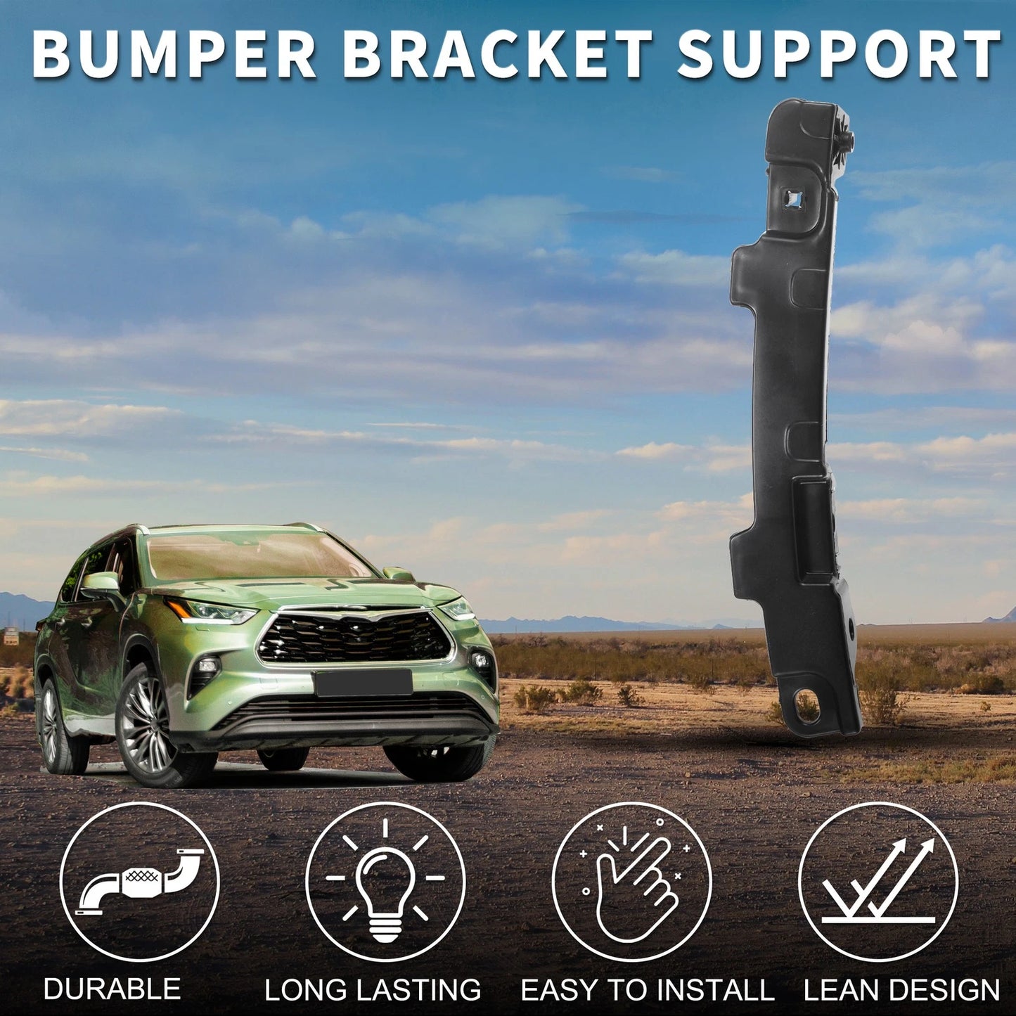 Right Front Bumper Retainer Bracket for Toyota Highlander (2001-2023)