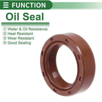 Oil Seal 5 Pcs Seal Ring Rotary Shaft Seal FKM Rubber 25x35x10mm Brown