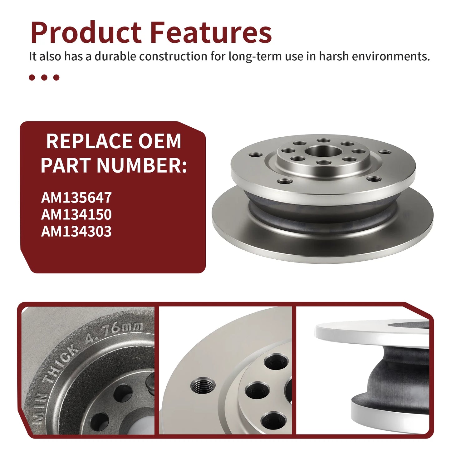 New Rear Wheel Brake Disc Rotor Hub for John Deere Gator TX 4X2 Turf