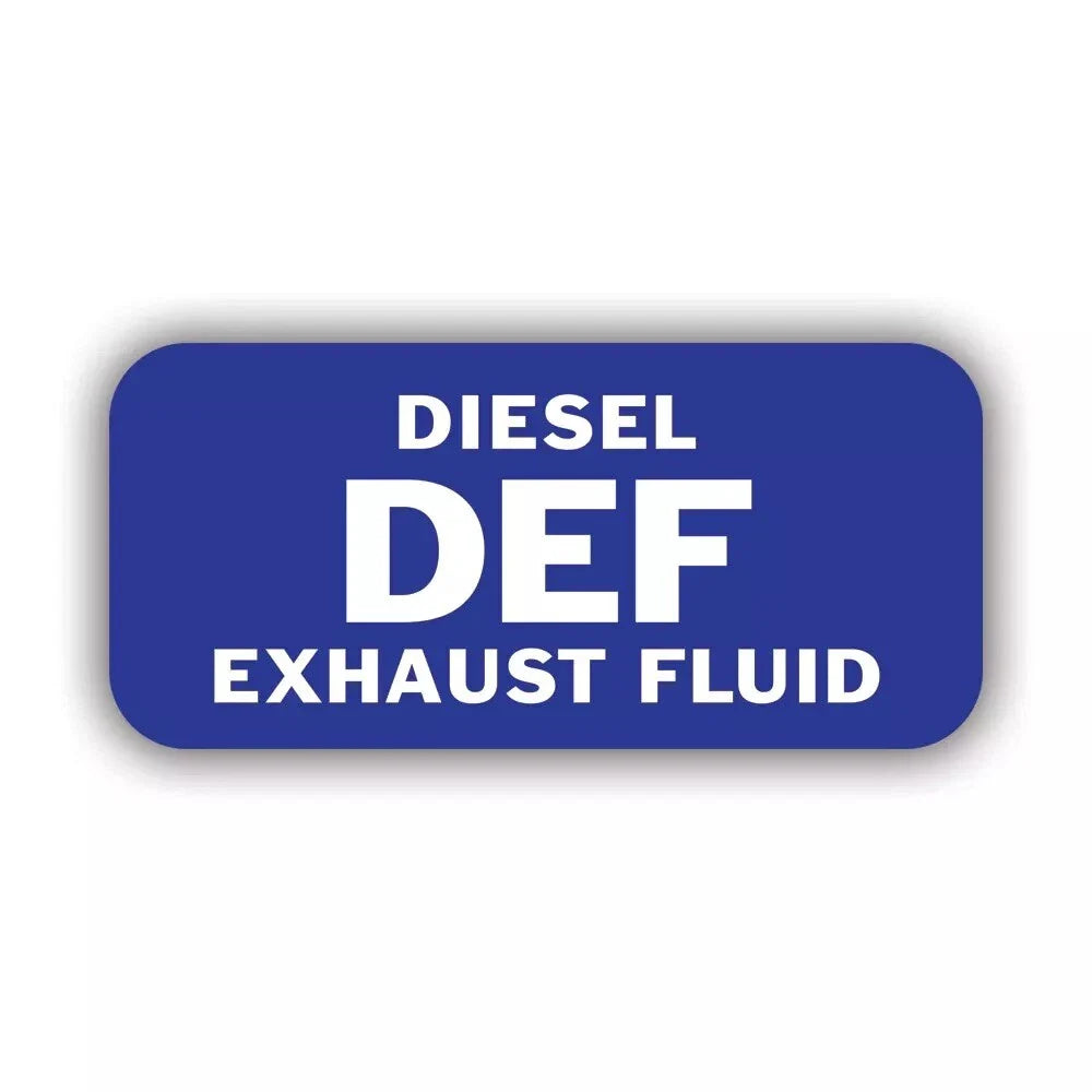 Diesel Exhaust Fluid Blue White Sticker Decal Vinyl Self-Adhesive 1"x2"