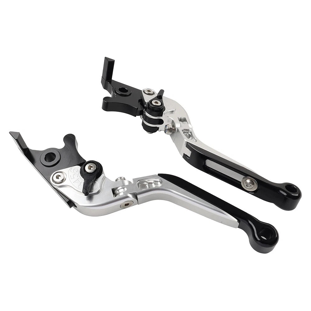 CNC Silver Extendable Brake Clutch Levers for Kawasaki Ninja 125 250 (2018-2023)