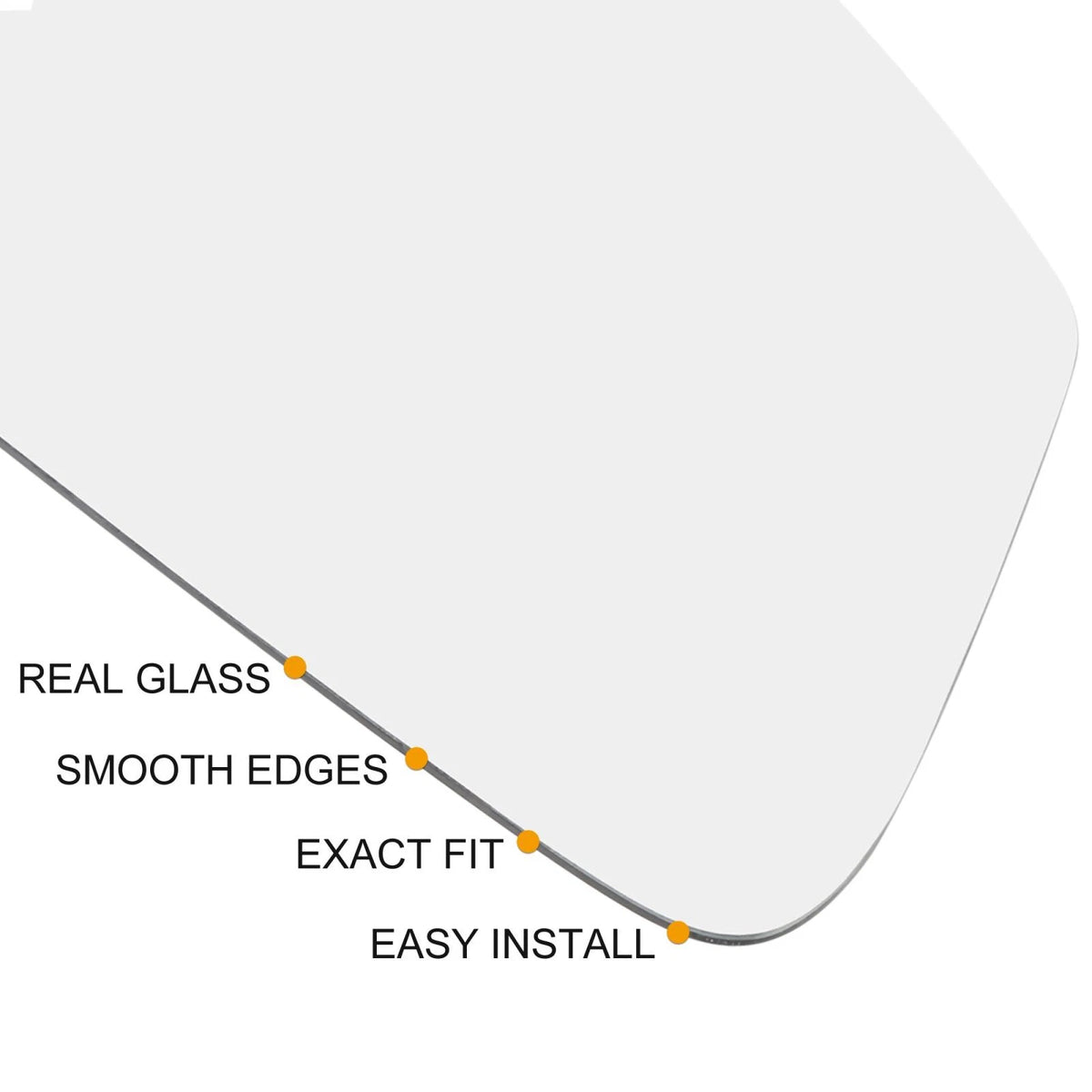 Left Side Rear View Mirror Glass Black for Toyota Yaris (2006-2011)