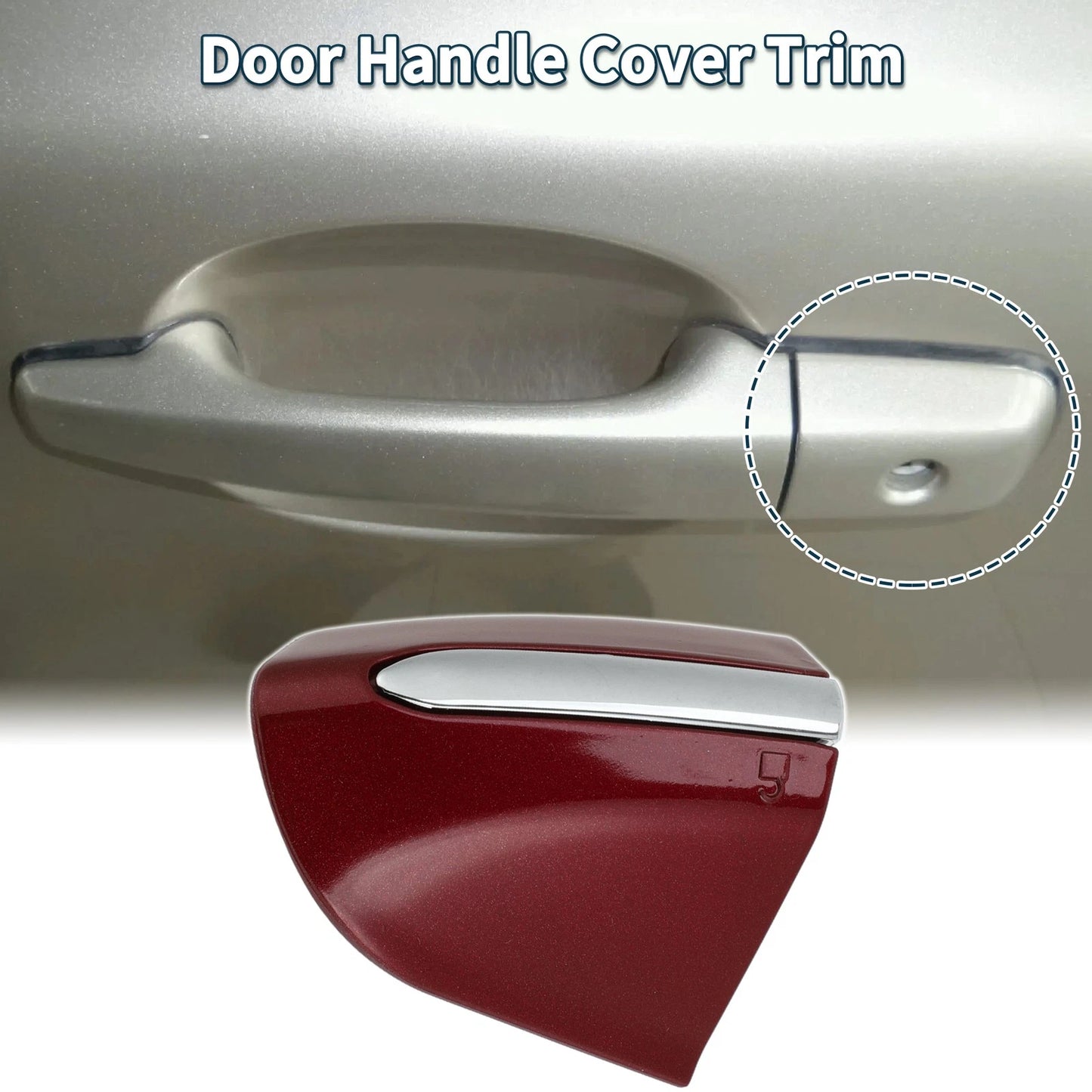 Front Left Door Handle Cover Trim for Ford Mondeo Edge Taurus (2013-2020) Red