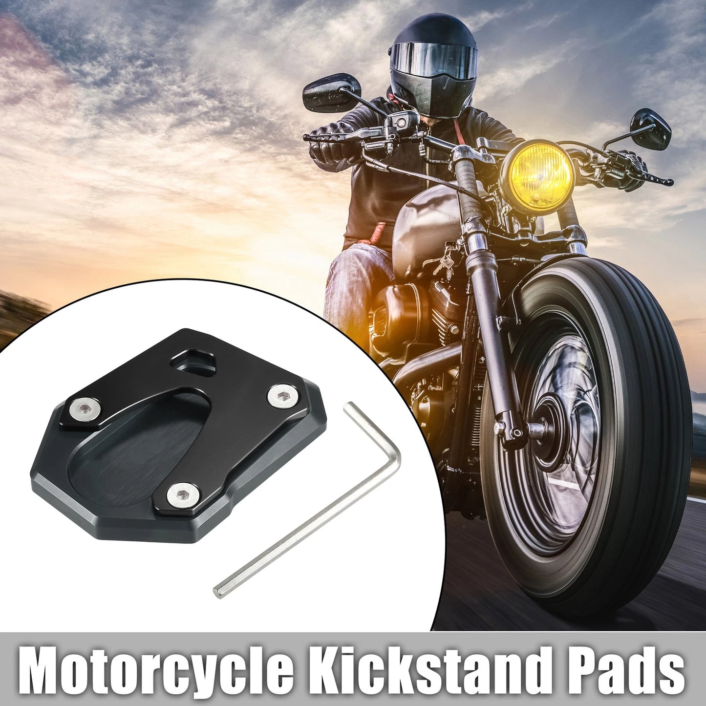 Kickstand Pad 1 Set Aluminum Alloy Titanium Tone for Honda Monkey 125