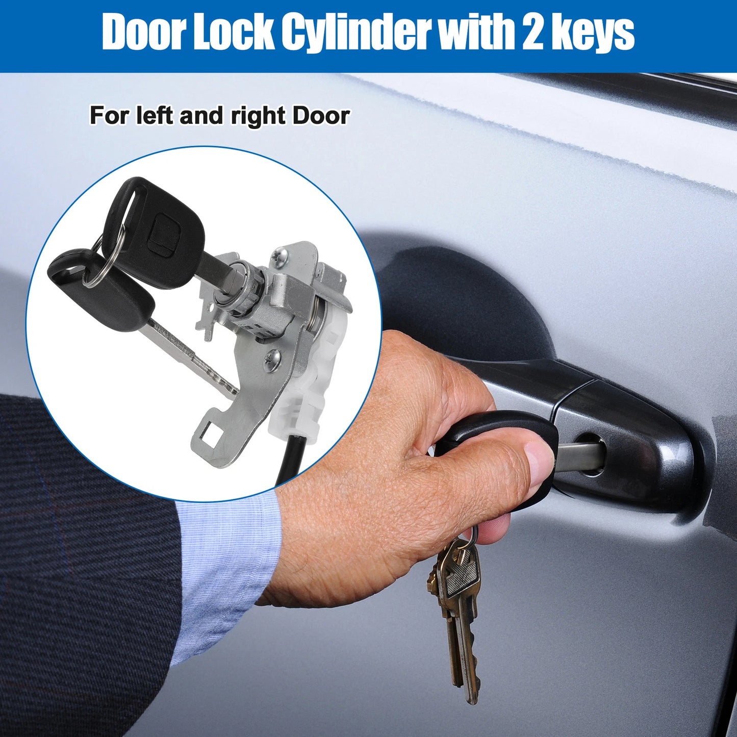 Car Door Lock Cylinder Set with Keys for Honda Fit (2009-2013)