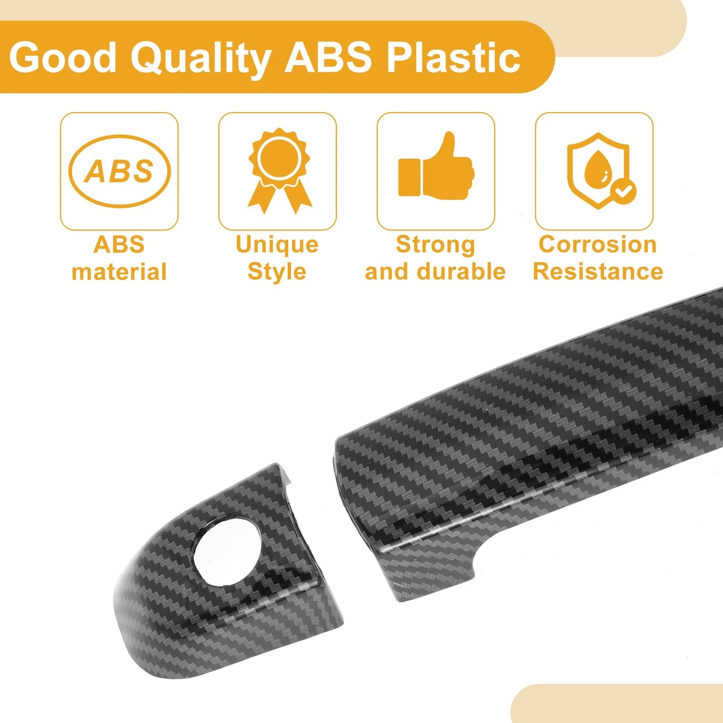 Carbon Fiber Black Door Handle Cover Trim for Suzuki Swift (2005-2017)