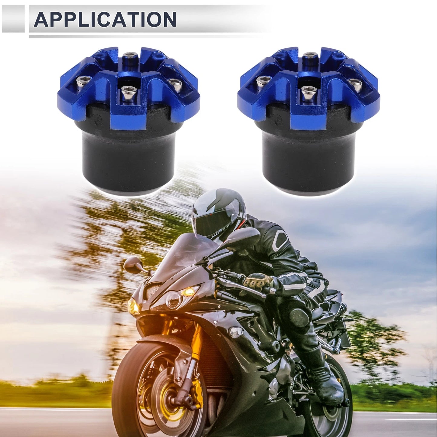 14mm 2 x Aluminum Alloy Plastic Motorcycle Slider Frame for Motorcycle