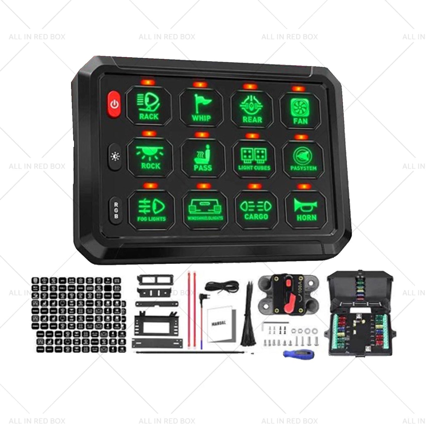 Smart RGB 12 Gang Switch Panel for Polaris RZR Jeep SUV Boat Truck