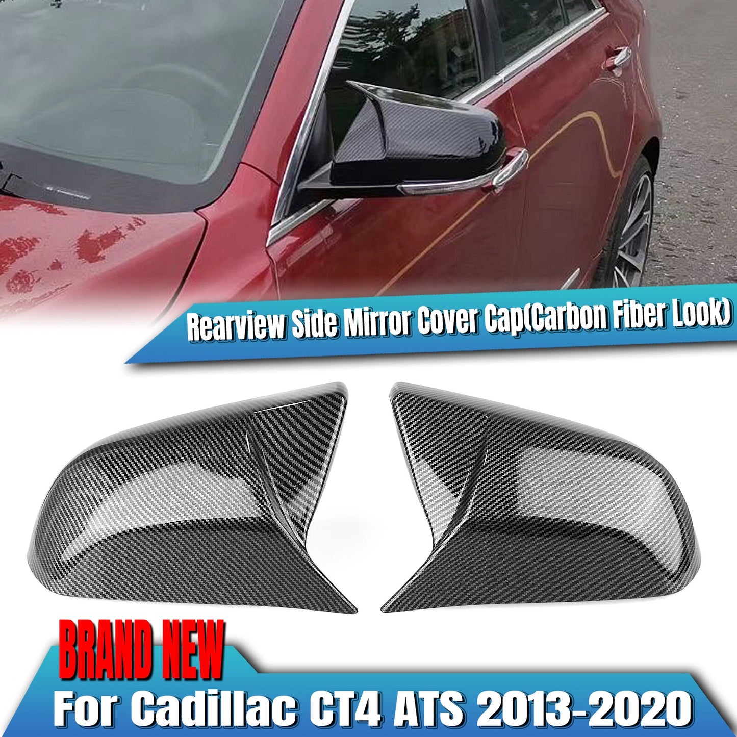 Rear View Side Mirror Cover for Cadillac CT4 ATS (2013-2024)