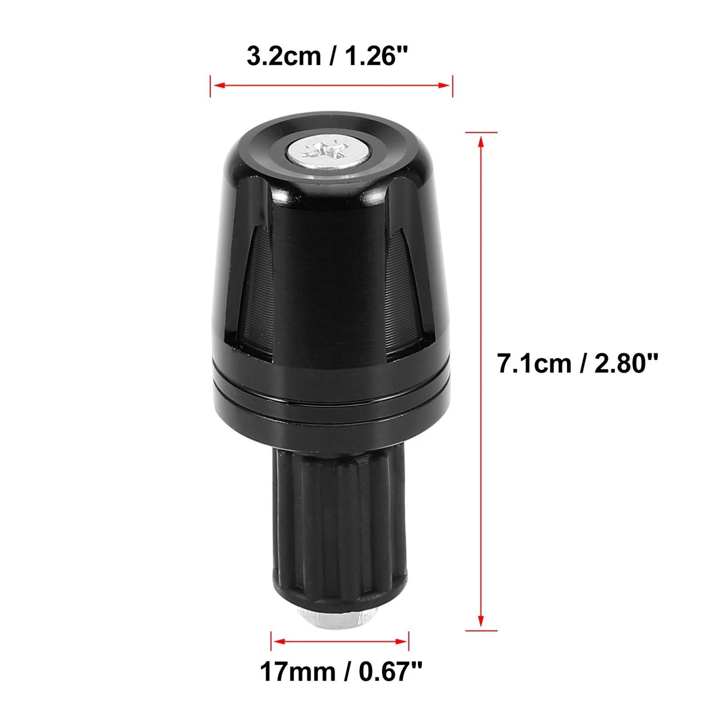2 x Pair Universal 17mm Hand Grips Handlebar End Caps Plug for Motorcycle