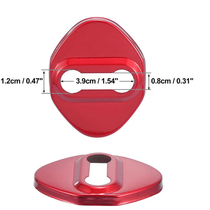 4pcs Door Lock Latch Striker Covers for Toyota - Red Adhesive Protector