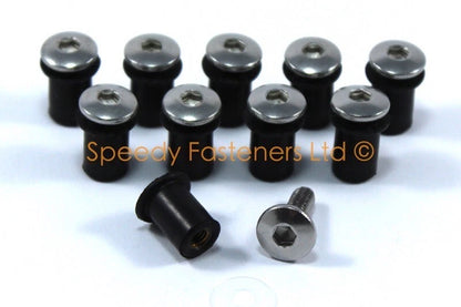 Well Nut / Pack of 10 / M5 Rubber Well Nuts for Kawasaki