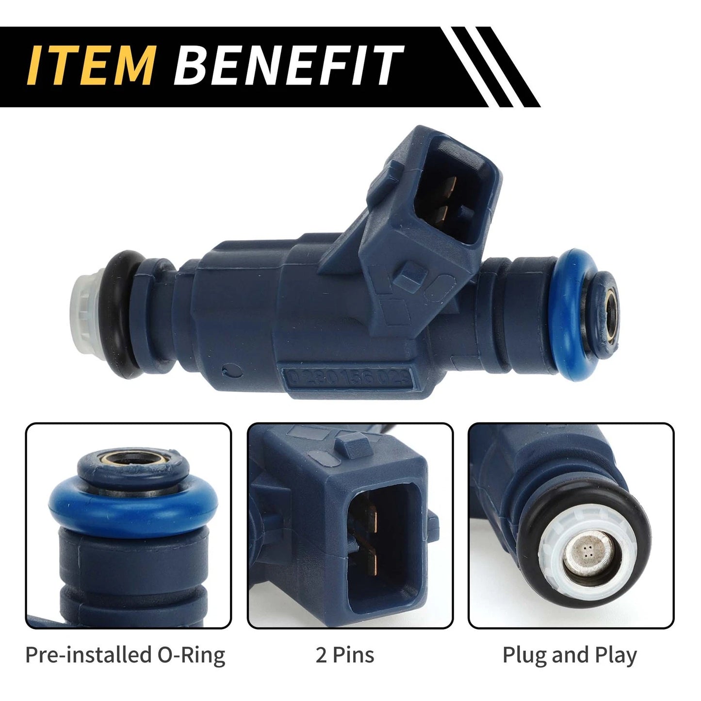Fuel Injector Nozzle for Ford Explorer 2002-2003 - 4 Holes, Navy Blue